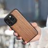 Wooden Phone Case for iPhone 16 Pro Max - Creative Wooden Back Cover with Silicone Frame Apple Phone Protective Case for iPhone 16/15/14/13/12/11/XS/