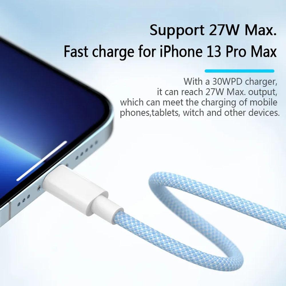 PD 20W USB C Cable for IPhone 14 13 12 11 Pro Max Xs 8 Plus IPad Wire 3A Fast Charging Cord Type C Data Cable for IPhone AONEZ