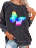 Women's Oversized Pullover Sweatshirt Fashion Butterfly Print Top Ladies Spring/Fall Sweatshirt