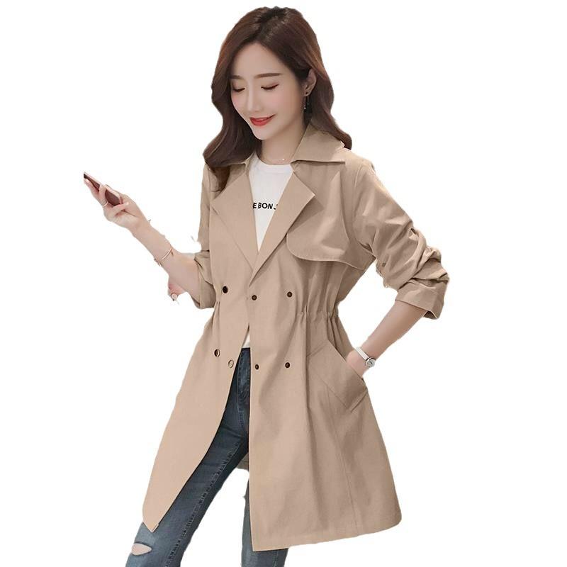 Тренчкот женский средней и длинной длины модели весна и осень, маленькая версия, новые модели весна и осень, популярный темпераментный женский тонкий пальто женщины