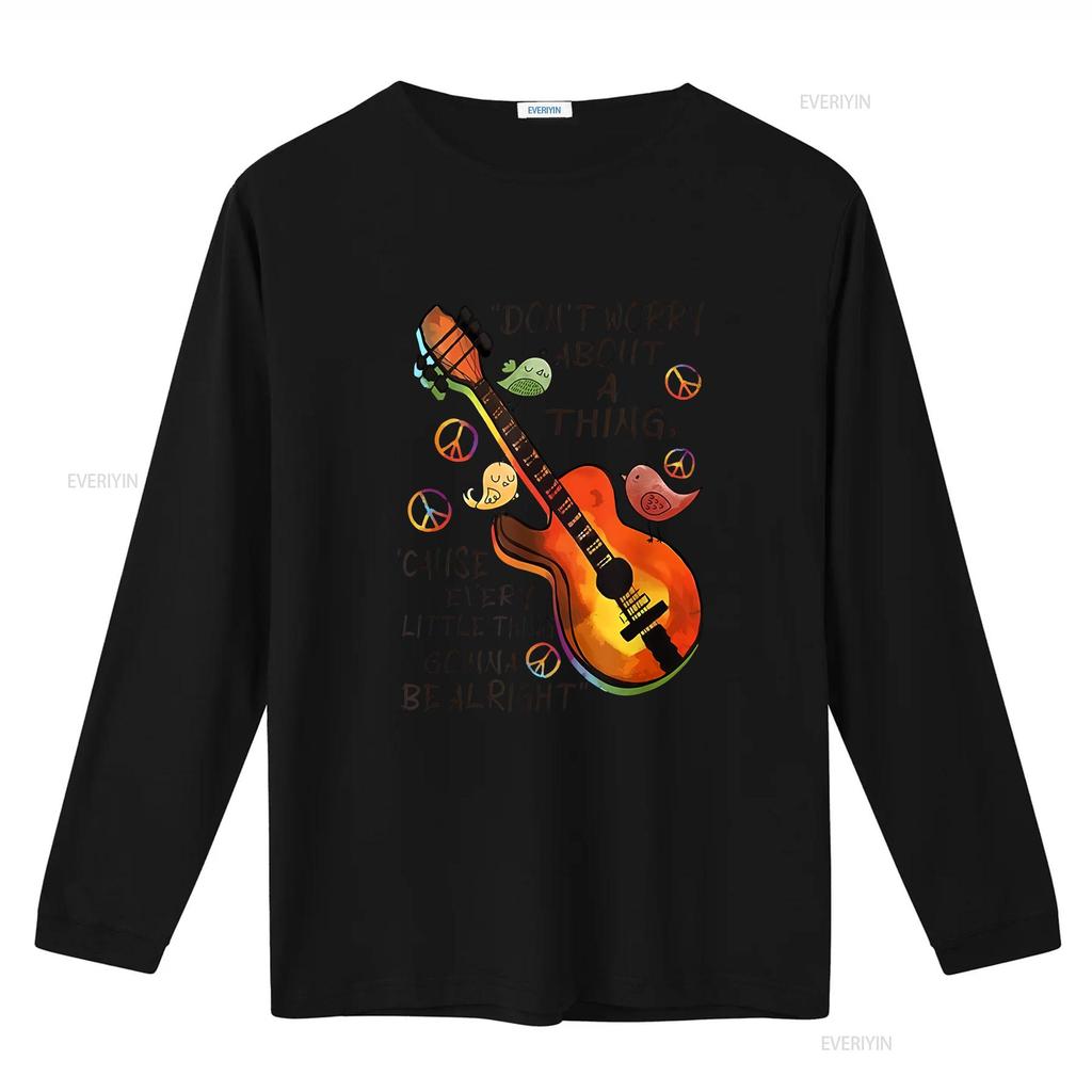 Dont Worry About A Thing Cause Every Little T shirt vintage Washed Soft streetwear Breathable Casual Stylish Unisex