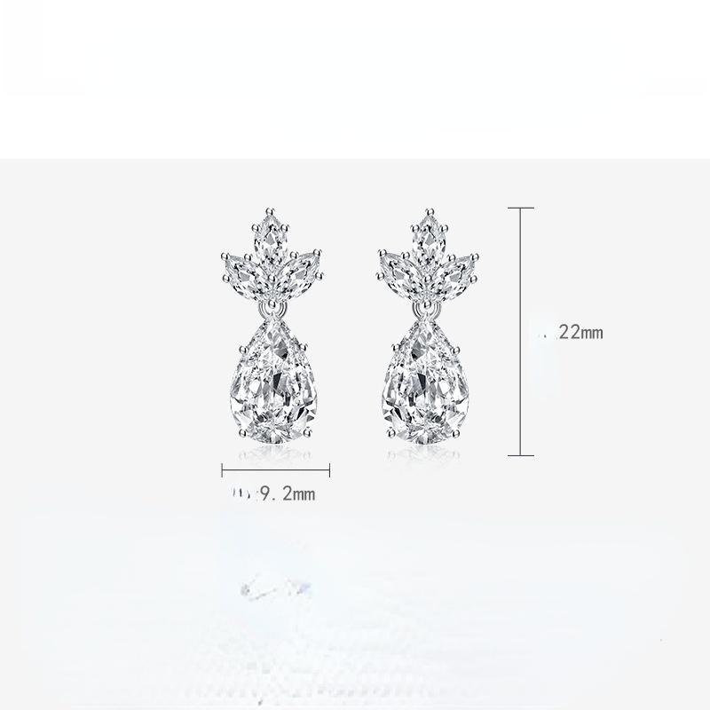 BELLA BOX Роскошные женские серьги-гвоздики в форме капли с цветком, подарок на свадьбу, помолвку и вечеринку