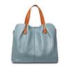 Ladies' Genuine Leather Mother-and-Child Tote Bag - Large Capacity, Contrast Color, Crossbody Handbag