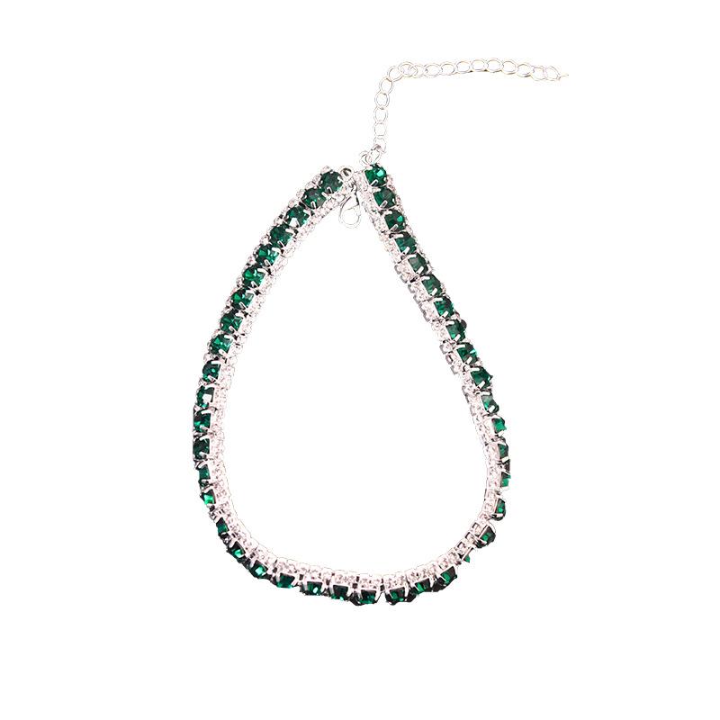 Роскошные комплекты серег и ожерелья с зеленым кристаллом, ожерелье для женщин, свадебные украшения для невесты, аксессуары