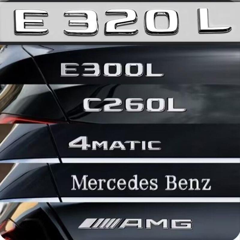 D81pcs Car Badge Rear Trunk Body Sticker Emblem Decoration For Mercedes Benz AMG 4MATIC E43 E63 E63S C63 C635 GLE350 GLE GLC E320L