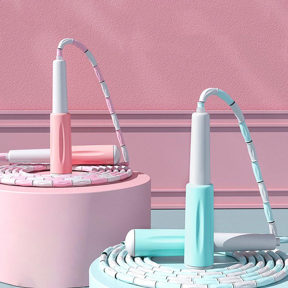 Оборудование Регулируемая сегментированная мягкая скакалка с бусинами Скакалка для прыжков Скакалка Фитнес-скакалка