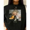 Womens IM Fine Funny Doll Meme Print TShirt YK Grunge Retro Casual Crew Neck Top