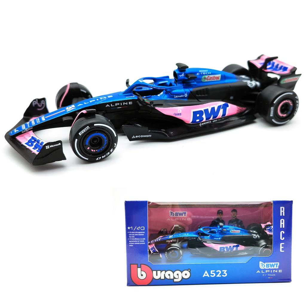 ABBP1 Bburago 1:43 BWT Alpine 2023 A523 #10 #31 F1 Racing Formula Car Static Simulation Diecast Alloy Model Car