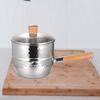 Butter Milk Warmer Saucepan Long Handle with Steam Grid and Lid Soup Pot for Restaurant