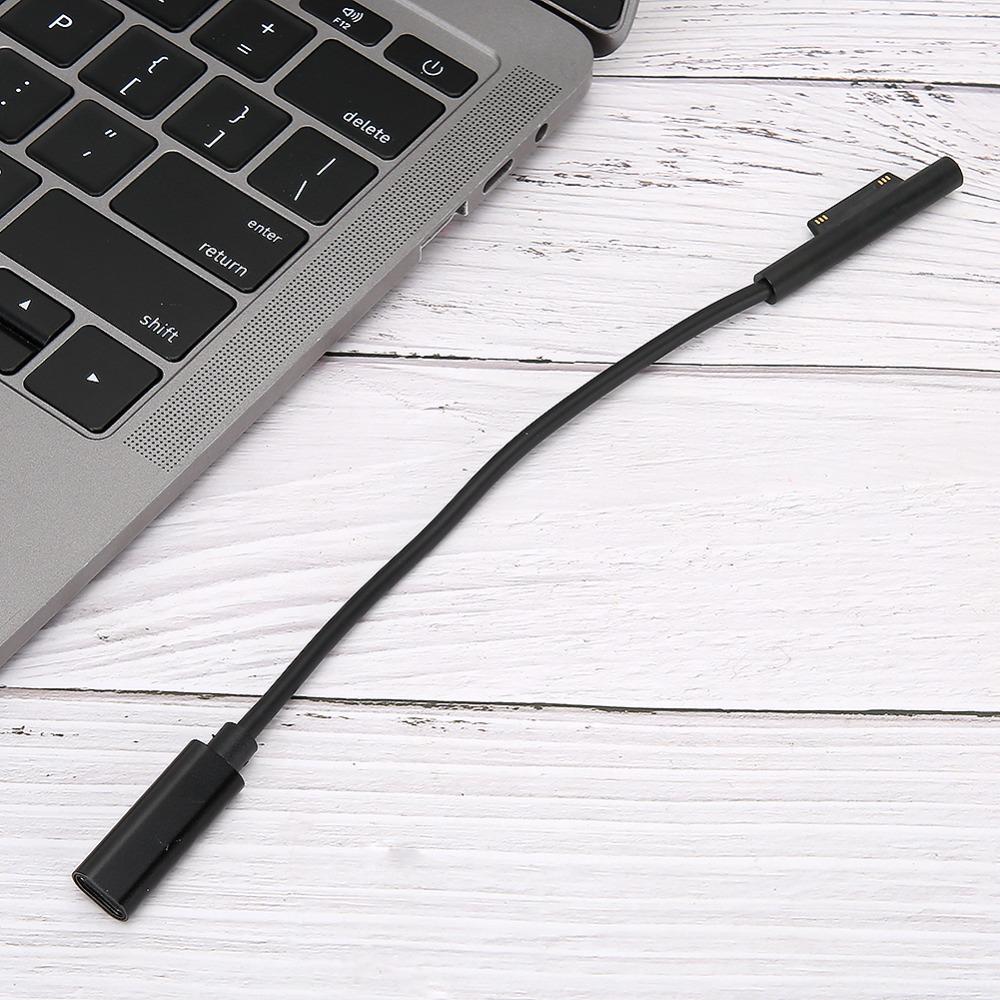 15V TypeC Female Cable for for Microsoft Surface Pro 3/4/5/6 Tablet Charging