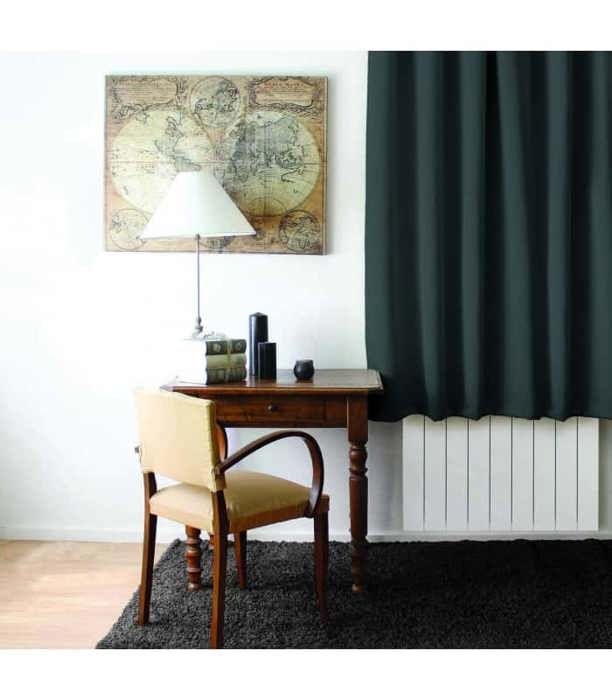 Rideau occultant uni avec 8 œillets gris foncé 140x180 cm