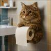 Cat Toilet Paper Holder Wall-Mounted Toilet Roll Holder Bathroom Kitchen Loo Roll Organizer for Cat Lovers Housewarming Gift