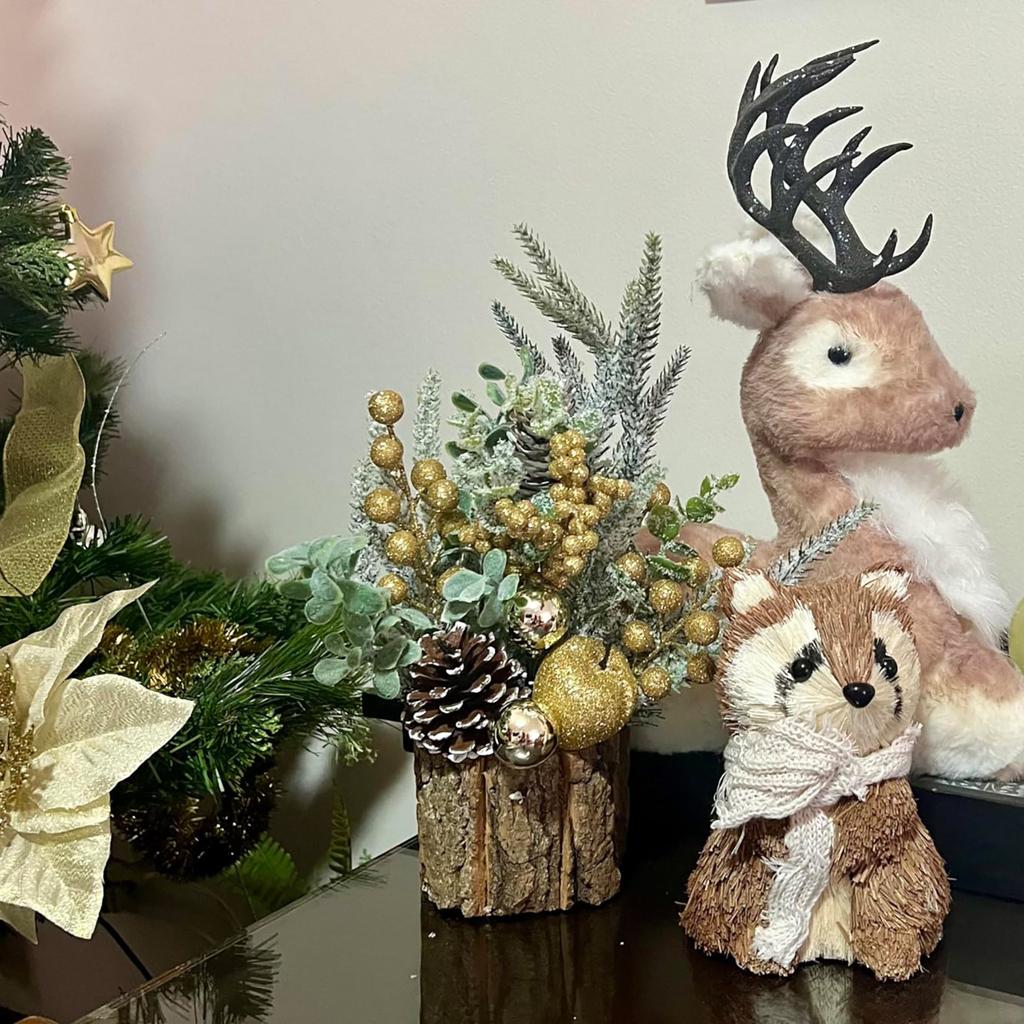 Мини Рождественская елка Настольная Шишка Красная ягода Рождественское украшение Настольная елка Праздничный праздничный домашний декор