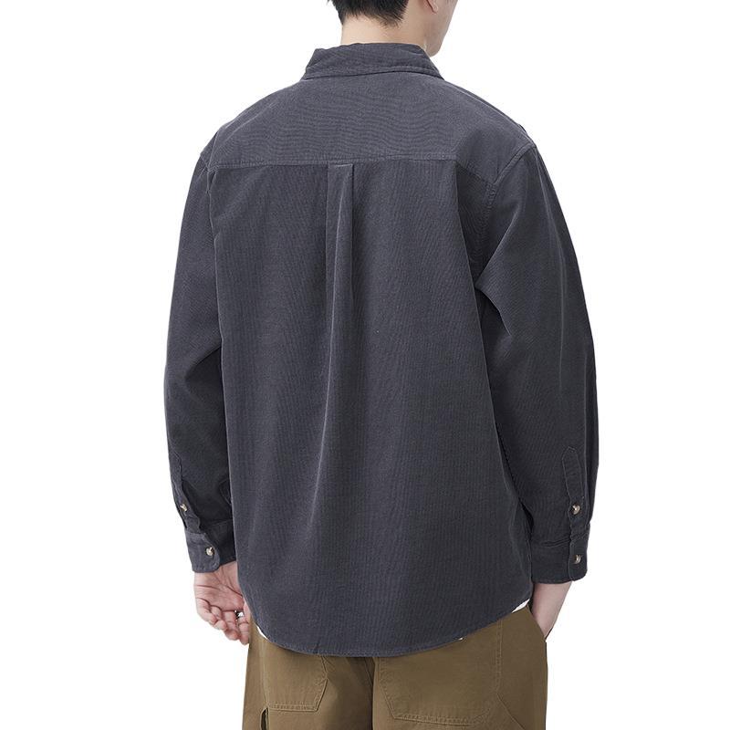 Новая японская ретро вельветовая рубашка-куртка на пружине, свободная повседневная мужская рабочая рубашка
