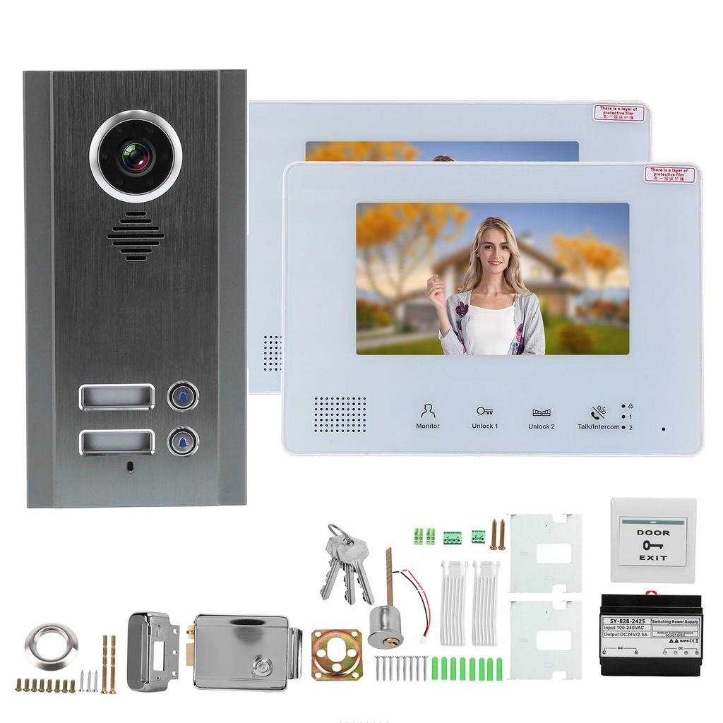 Видеодомофон комплект автобус 2 проводная система ночное видение с электрическим замком управления для дома и квартиры