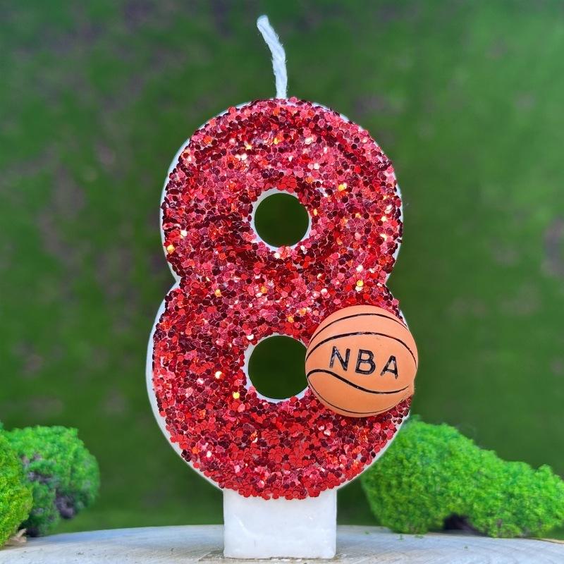 Creative Numbers Birthday Candle Cake Party Decoration Birthday Wax Diy Basketball Numbers
