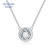 Серебряное ожерелье 925 пробы 1,0 карат Круглая подвеска с муассанитом Ожерелье для женщин Элегантное ожерелье на ключицу Свадебная женская модная бижутерия