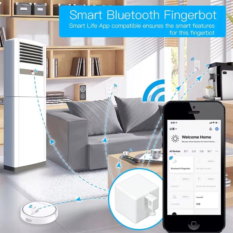 Tuya Bluetooth Умный Fingerbot Plus Нажимная кнопка Переключатель Умная жизнь Переключатель Таймер Голосовое управление Работает с Alexa Google Home