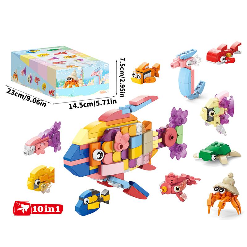 Micro Particle Building Blocks Cartoon Dolls Animal World Marine Animals Land Animals Children's Puzzle Assembly Toys