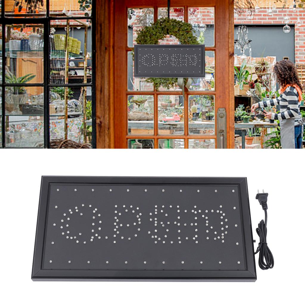 Неоновая вывеска Открыто Закрыто, Светодиодная подвесная вывеска для окна/двери, Бизнес-вывеска с цепочкой, 48x25см, Подсветка, Декор витрины магазина, Вывеска для магазина