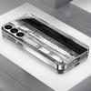 Позолоченный чехол для телефона из закаленного стекла, совместимый с Galaxy S26 S25 S24 S23 S22 Ultra Plus. Имеет черно-белую цветовую гамму