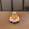Buddha Style Lotus Pig Car Ornaments Resin Capybara Model Figure Good Luck Lotus Ornament  Table