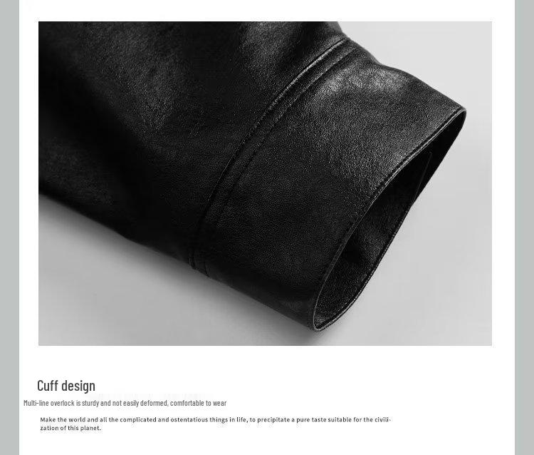 Мужская кожаная куртка оверсайз - Американский ретро уличный стиль