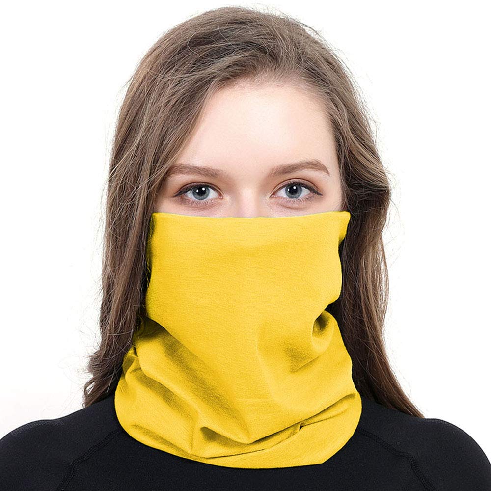 Мука Шарф-бандана бесшовный для лица однотонный для пыли для улицы 25,5 см x 48 см, желтый