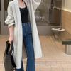 Осень и зима новый кардиган средней длины вязаный женский свободный ленивый стиль для работы универсальный свитер-жакет