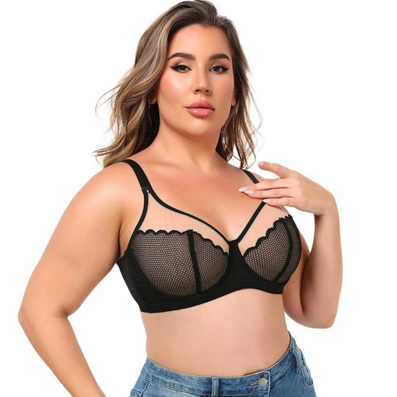 Европейский и американский сексуальный ультратонкий кружевной бюстгальтер больших размеров, нижнее белье