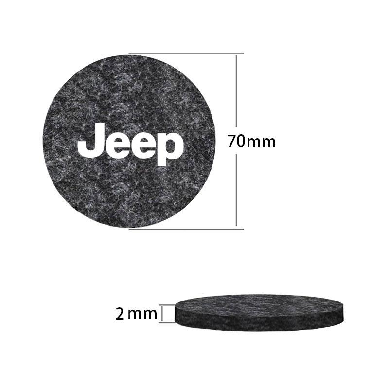 DCPECK1 Car Felt Coaster Thermal Insulation Pad Water Cup Pad For Jeep Grand Cherokee Wrangler JK Gladiator Compass Renegade Patriot
