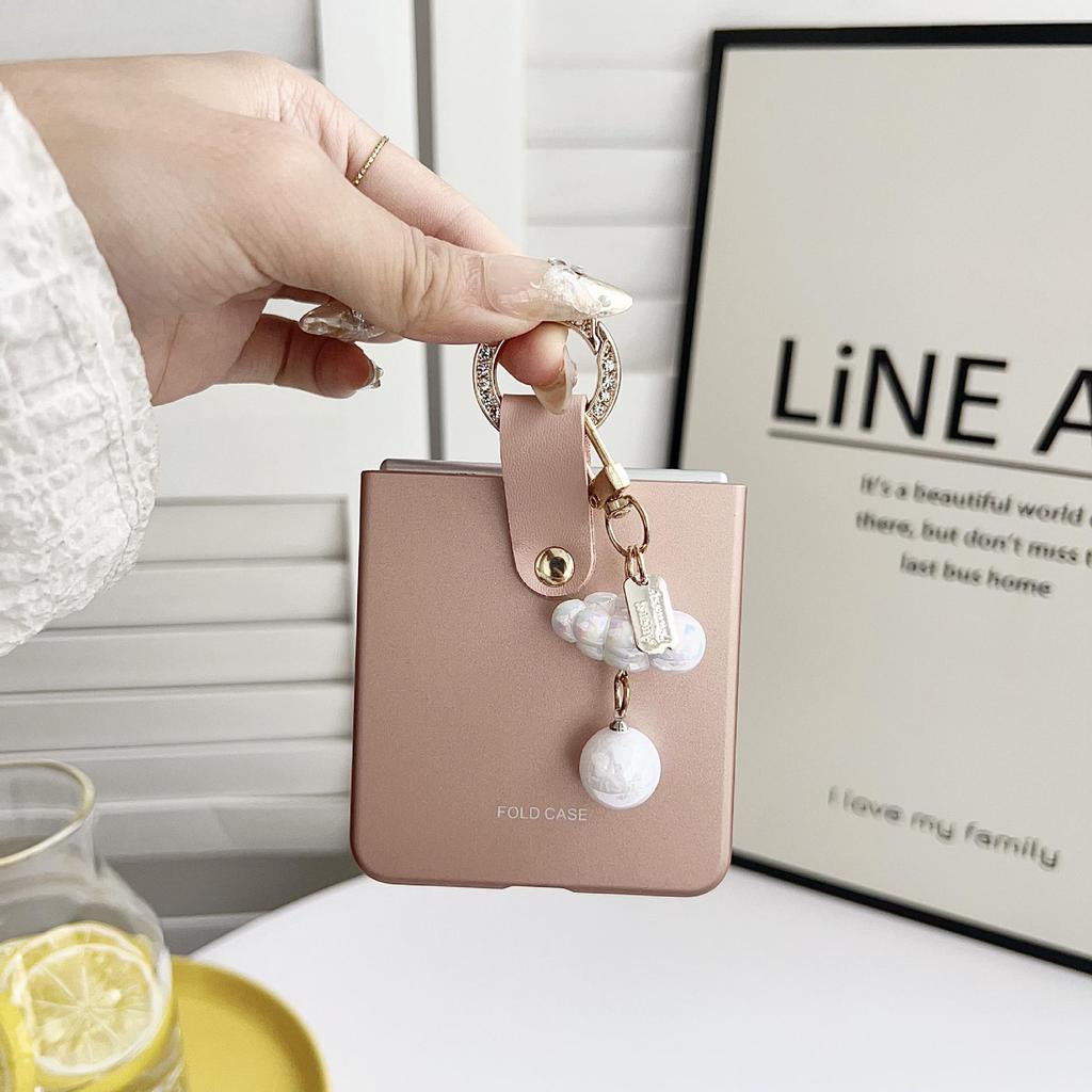 Samsung Z Flip7 Frosted Skin-Feel Case with Hand Strap - Drop-Proof Protective Cover for Flip6