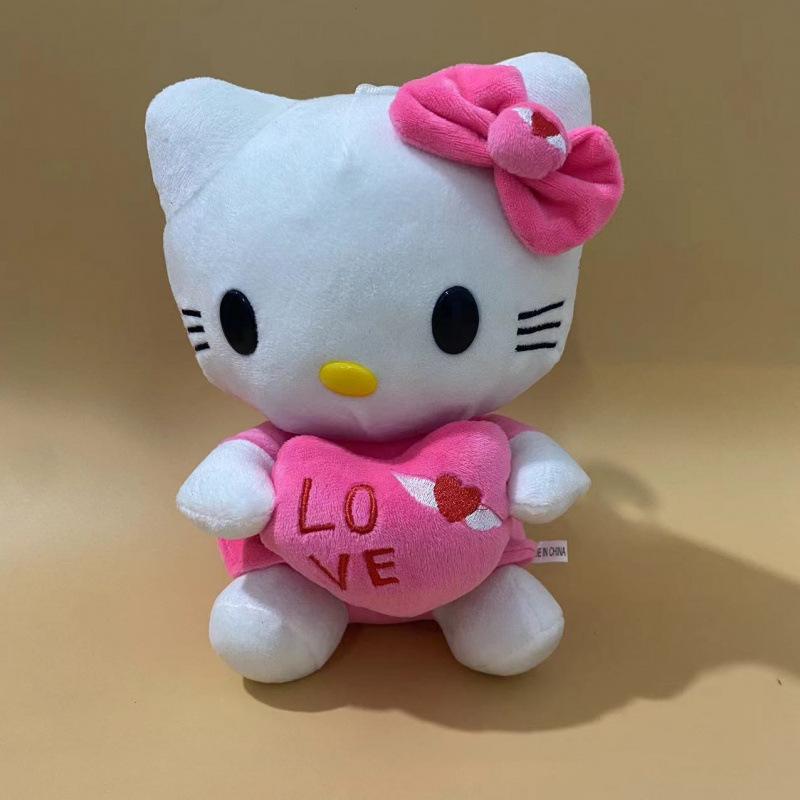 Cute HEllo KITTY KT Cat Hug Strawberry Love Cat Doll Toy