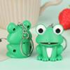 Fun Cute Green Frog Keychain With Led Light Sound Keyring Kids Toy Gift