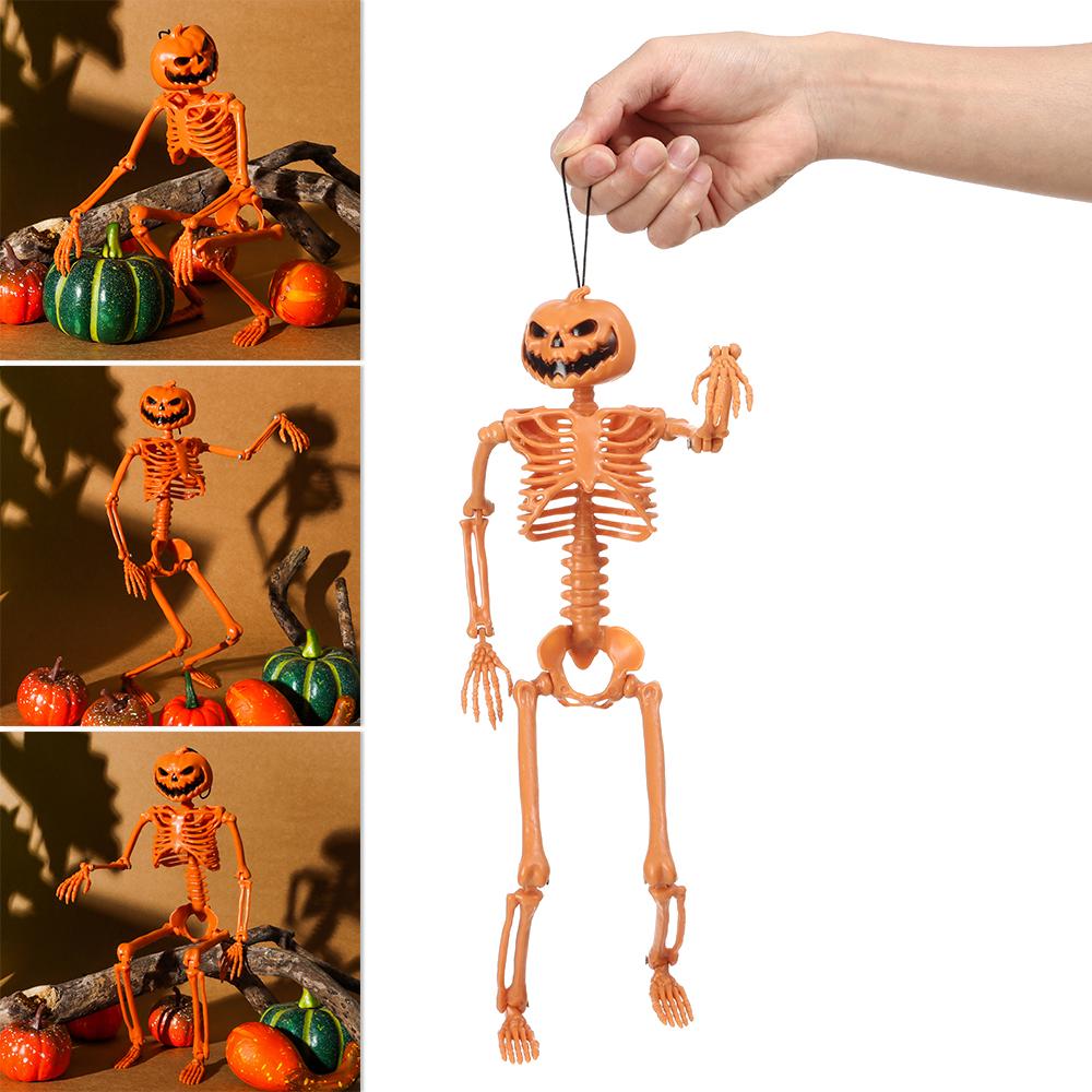 Anatomical Toys Photography Props Halloween Human Skeleton Body Figurine Pumpkin Skull Bone Model