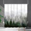 Shower Curtain Waterproof And Mildew-Proof Digital Printing Forest Plant Shower Curtain Bathroom Shower Cloth Partition Curtain Free Of Punching
