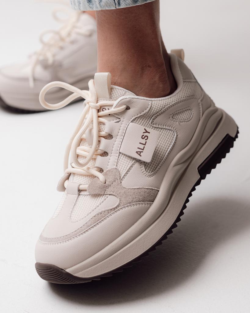 Women's Sneakers Allsy 197249 37 Beige Leather Textile