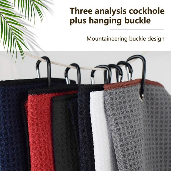 Полотенце для гольфа Впитывающее пот Перфорированное Превосходная очищающая способность Не пушистое с карабином Эффективное