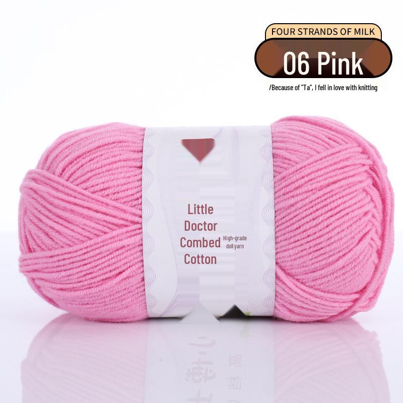 40 г 4-слойной гребенчатой молочной хлопковой пряжи - Little Doctor, средней толщины для проектов вязания своими руками: Куклы, Подушки, Одеяла