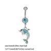 Цинковый Сплав Дельфин Кольцо Для Пирсинга Пупка Стразы Уникальный Пирсинг Тела