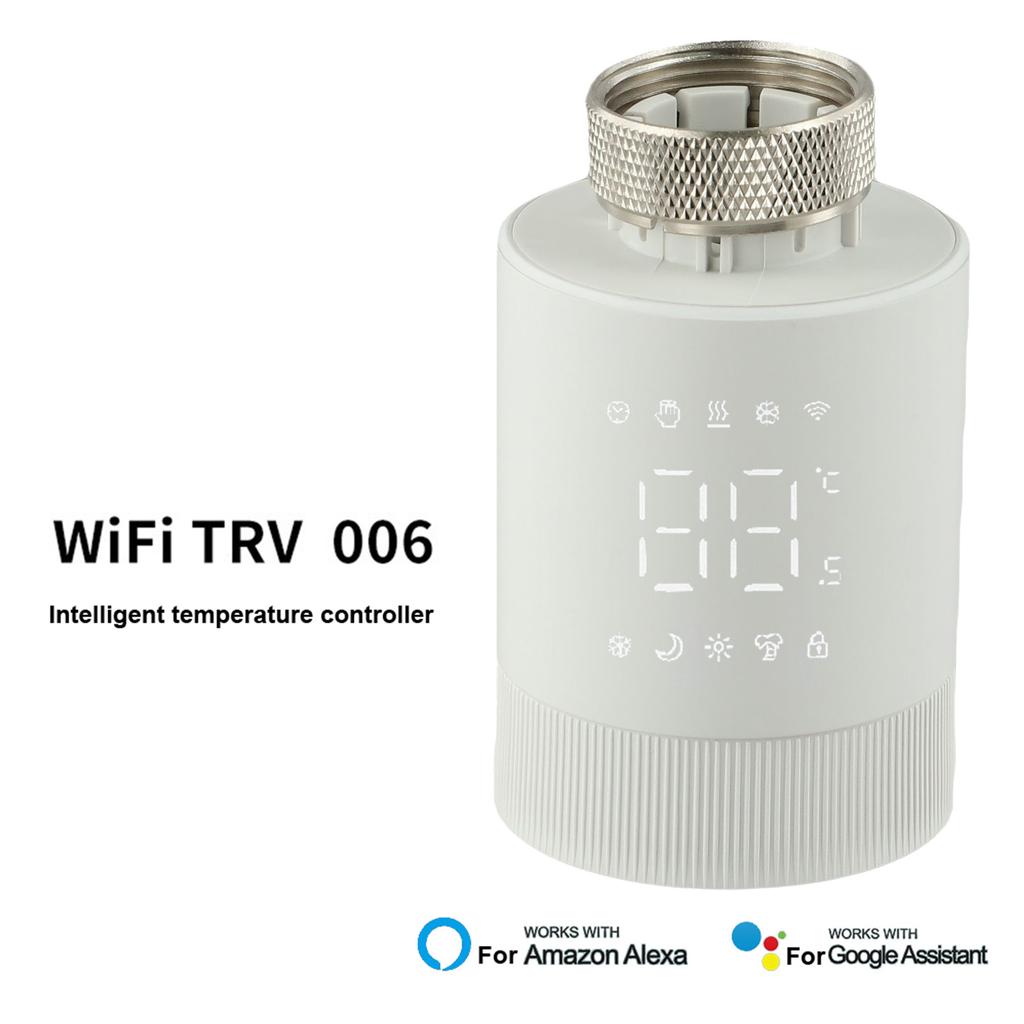 Мобильное приложение Управление температурой Голосовое управление 88*54 мм WiFi Управление радиатором Устройство с батарейным питанием Домашнее управление температурой