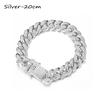 12mm Width Luxury Shiny Fashion Bracelet Hip Hop Link Chain Inlaid Rhinestone Bracelet