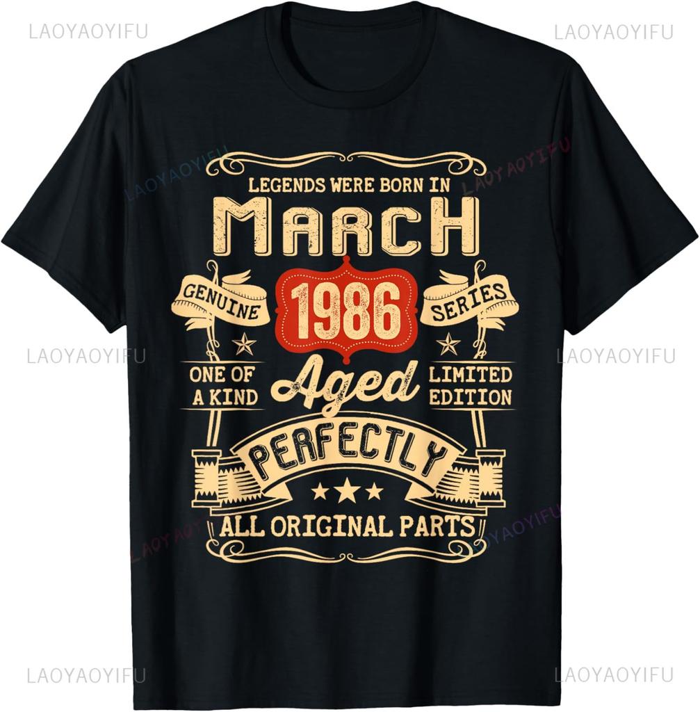 Легенды Рождаются в Марте 1986 36-й Забавный Подарок на День Рождения Футболка Унисекс Летняя Уличная Одежда Топы Camiseta Hombre