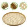 Hole Circular Fruit Fried Food Dim Sum Handicraft Storage Basket Food Tray Bamboo Sieve Dustpan