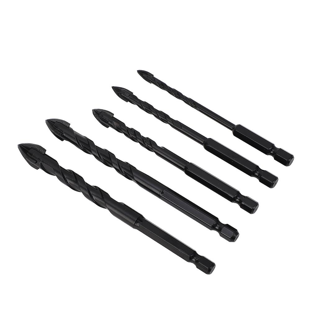 Набор из 5 сверл по камню, твердый сплав, 1/4 дюйма, шестигранный хвостовик, профессиональные сверла по бетону