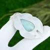 925 Sterling Silver Pear Amazonite Stone Heart Chakra Mother Wedding New Pendant