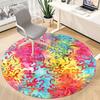 1pc Tie Dye Pattern Chair Carpet for Office, Round Non Slip Durable Large Size Office Carpet, Suitable for Office