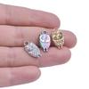 Kawaii Owl Pendant Rainbow/Gold/Silver Color Animal Charm Titanium Steel Charm For Jewelry Making Supplies DIY Necklace Material