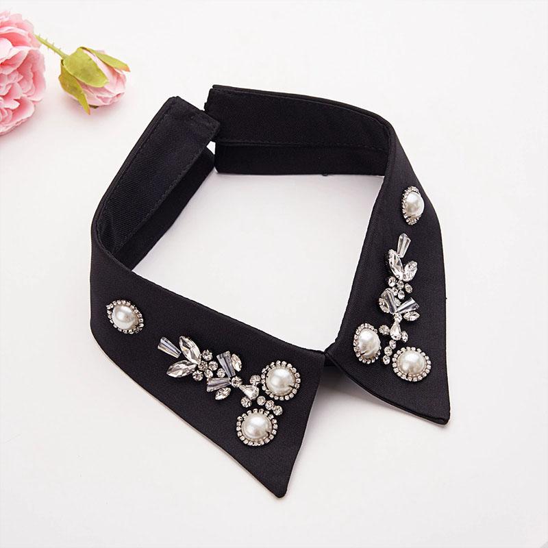 Pearl Women Shirt False Collars Crystal Removable Collar Women Necklace Fake Collar Detachable Diamond Clothing Accessories