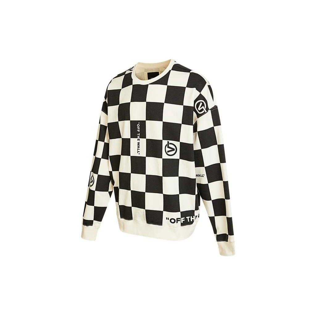 Vans FW22 Контрастный клетчатый принт с круглым вырезом Толстовка мужская толстовка черная белая VN0A5H7GY7C